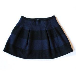 Madewell Women’s Size 2 - 4 Navy Striped Wool Miniskirt